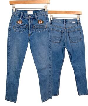 Boyish by her Jeans Billy Fantasia High Rise Jeans Size 23 Embroidered